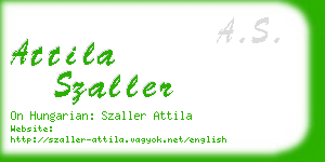attila szaller business card